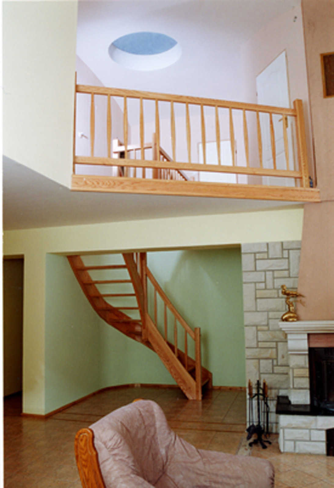 Upstairs — The upper level includes four bedrooms and two bathrooms.