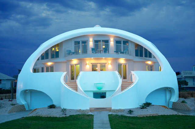Dome of a Home — This fabulous Monolithic Dome home on Pensacola Beach, Florida has successfully survived more than one hurricane. In 2004, the owners and an NBC News crew had permission to stay in this dome during Hurricane Dennis.