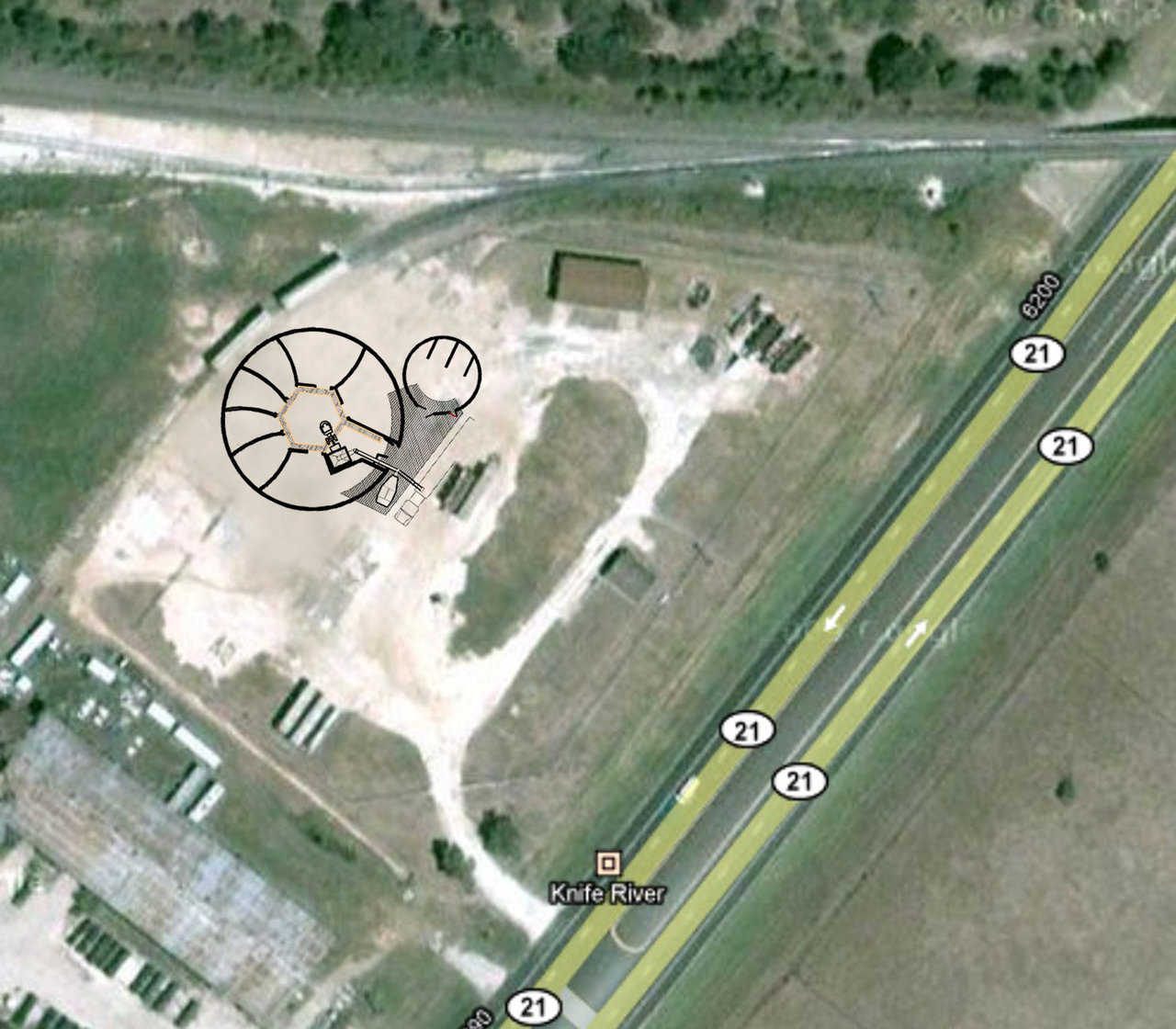 Eldorado Chemical: Building site — This is a modified google picture showing the new blend plant located on the property.