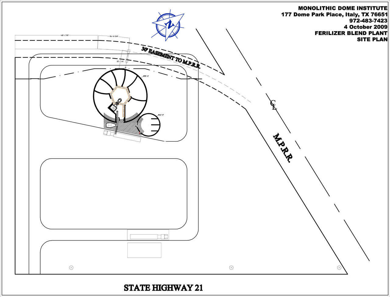 Eldorado Chemical: Site Map — The 5 acre property is ideal for plenty of room for the plant, an existing scale house and repair shop. The fertilizer equipment is being supplied by Adams Fertilizer Equipment – www.adamsfertequip.com.