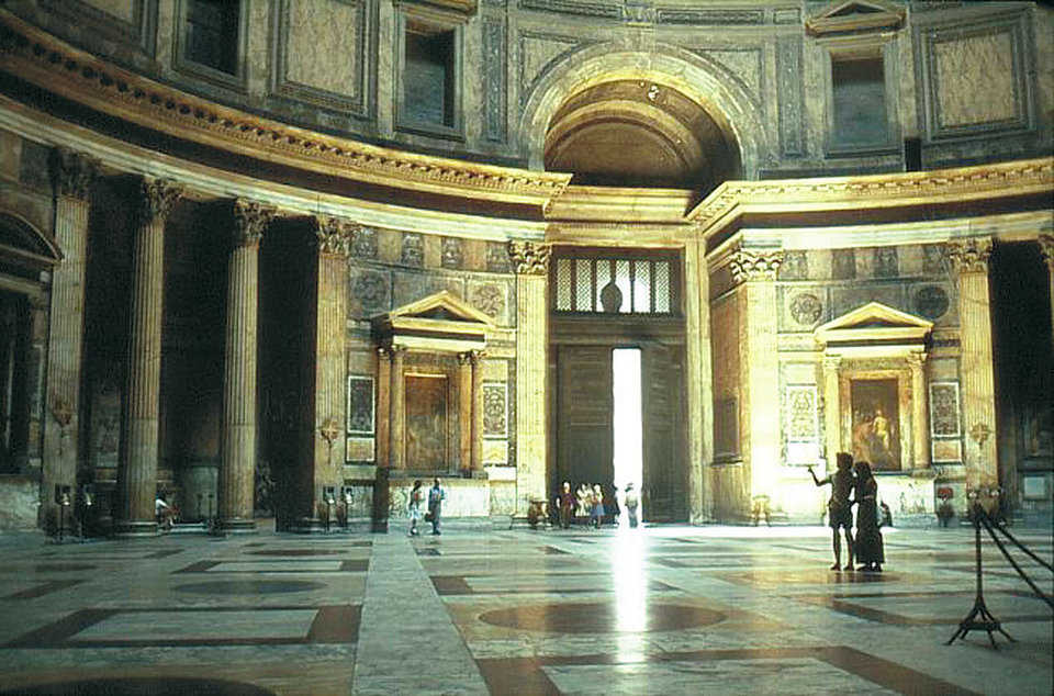 A lasting attraction — Every day hundreds of visitors enter the Pantheon through its grand doors and into its exquisite symmetry.