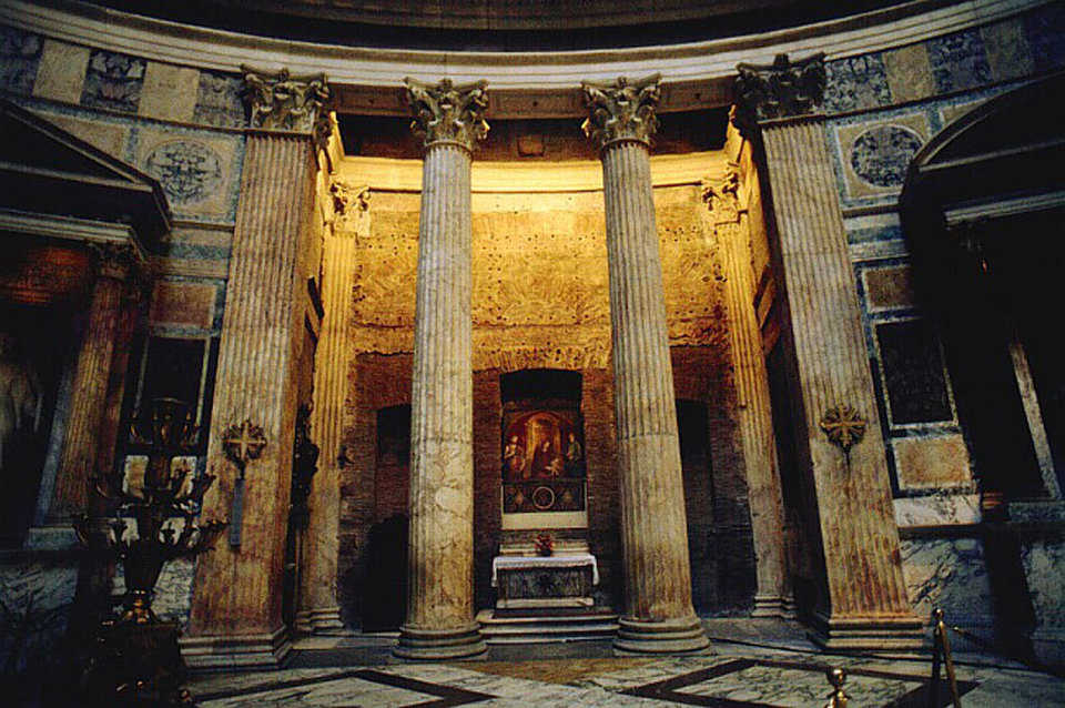 Chapels — The Pantheon, dedicated as a Catholic church and renamed Santa Maria ad Martyres (Our Lady and the Martyrs) has several small chapels, each decorated with priceless artwork.