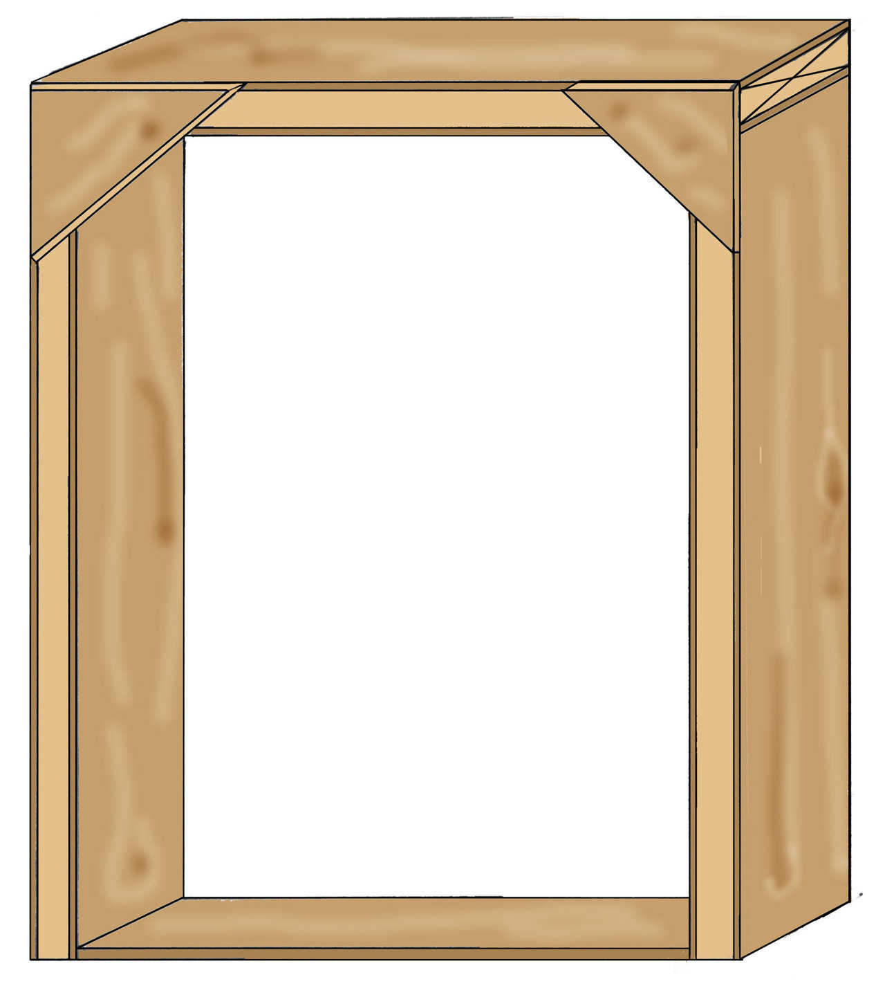 Framing Buck — 1. Before inflation, using pressure treated wood, construct framing bucks with outside dimensions to match the front face of the augment.