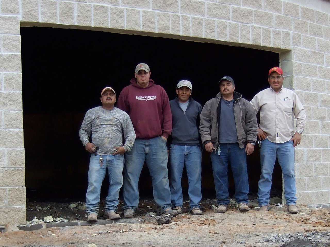 Experience — The Monolithic Construction Crew has combined experience of over 45 years.  (L-R) Hector Sanchez, Jeff Evans, Andres Garcia, Javier Chaire, and Javier Figueroa