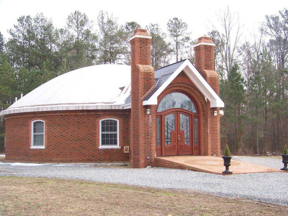 Sty Manor — Joel Emerson and his dad, both creative, professional, master brick masons, designed this dome home encased in brick.