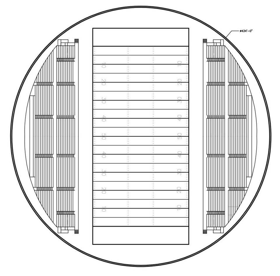 Complete facility — Monolithic Megasphere illustrating a football field, end zones and room to spare.