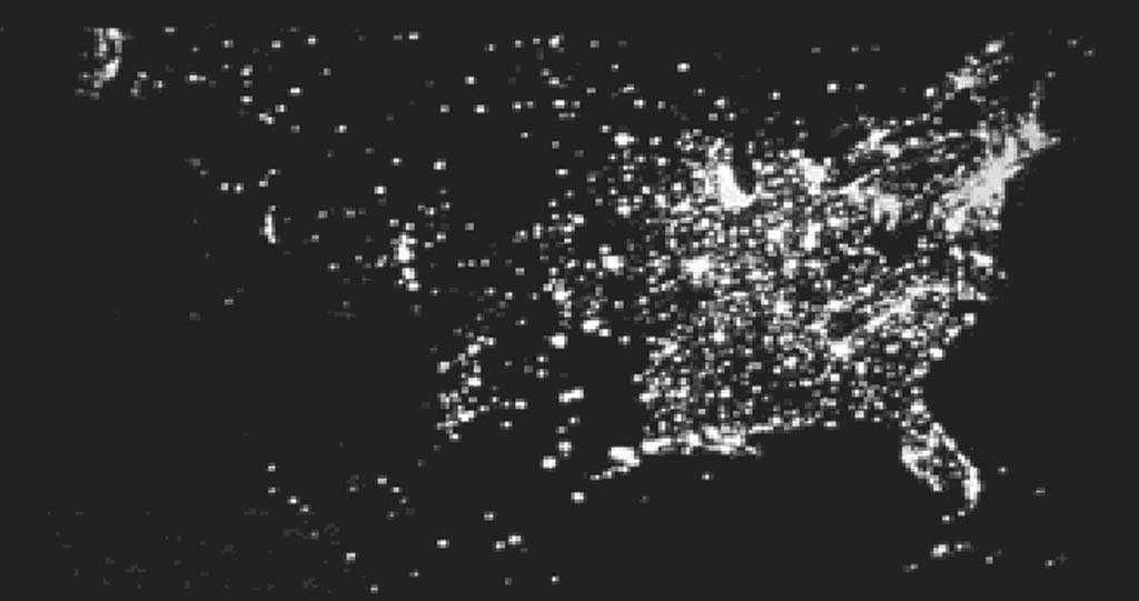 Figure 2 — The same power grid after a single branch fell on a single power line in the Northwest.