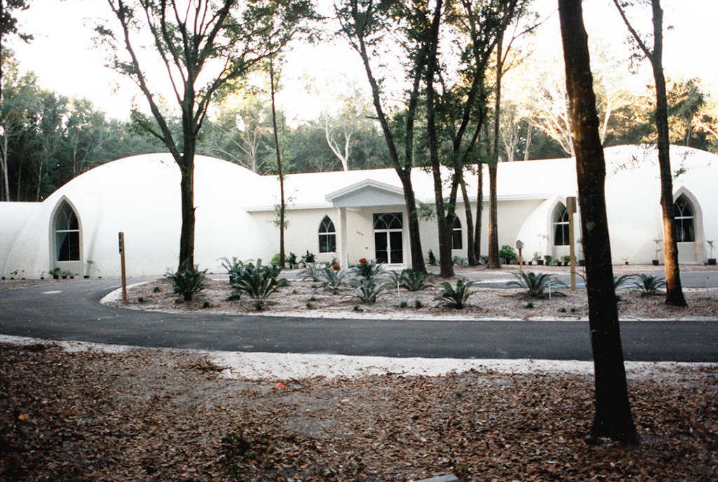 Pilgrims United Church of Christ — Parishioners describe their Monolithic Dome church as a sanctuary nestled in the woodlands of Fruitland Park, Florida.