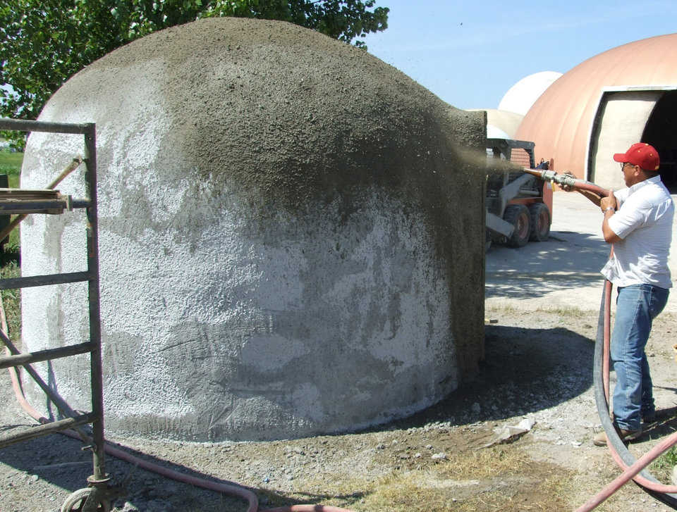 Regrind Styrofoam — Regrind styrofoam is exactly what it sounds like, old styrofoam cups, plates, packing, etc. ground up into pieces from 1/4" down.  The ground up styrofoam is mixed into the concrete and either applied by hand or sprayed on.