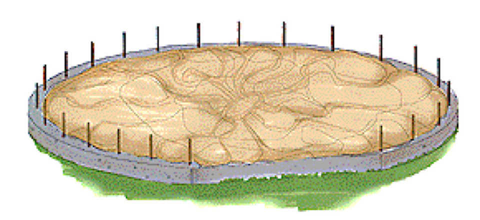 Step 2B – Airform — After the Airform is spread and fastened to the floor, it must be sealed to prevent air leakage.