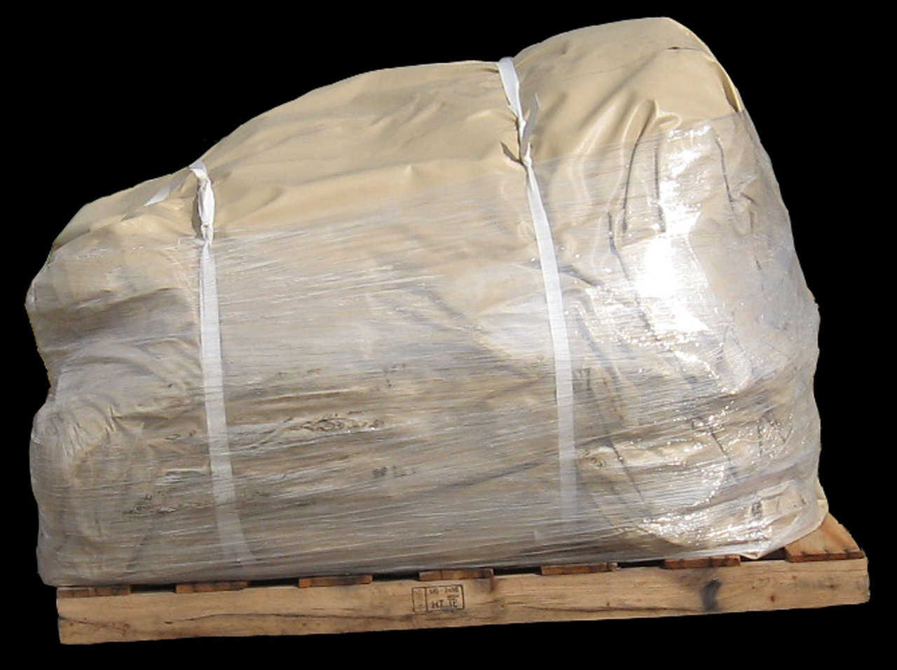 Going my way? — The shipment process includes properly folding an Airform and covering it with scrap fabric and shrink wrap.