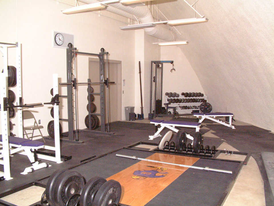 Weight Room — It’s located behind the bleachers.