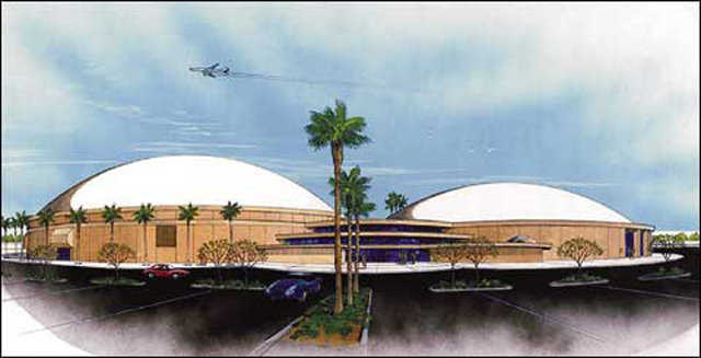 Sports Complex — Rick designed this Monolithic Dome facility as a hockey and multipurpose sports event complex.