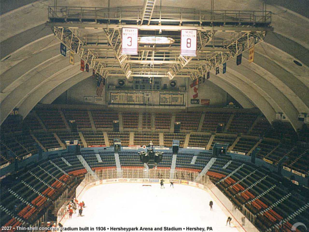 Hershey Park Arena—Hershey, Pennsylvania  — Hershey Park Arena, with seating for 7,350, has been home to hockey since its construction.