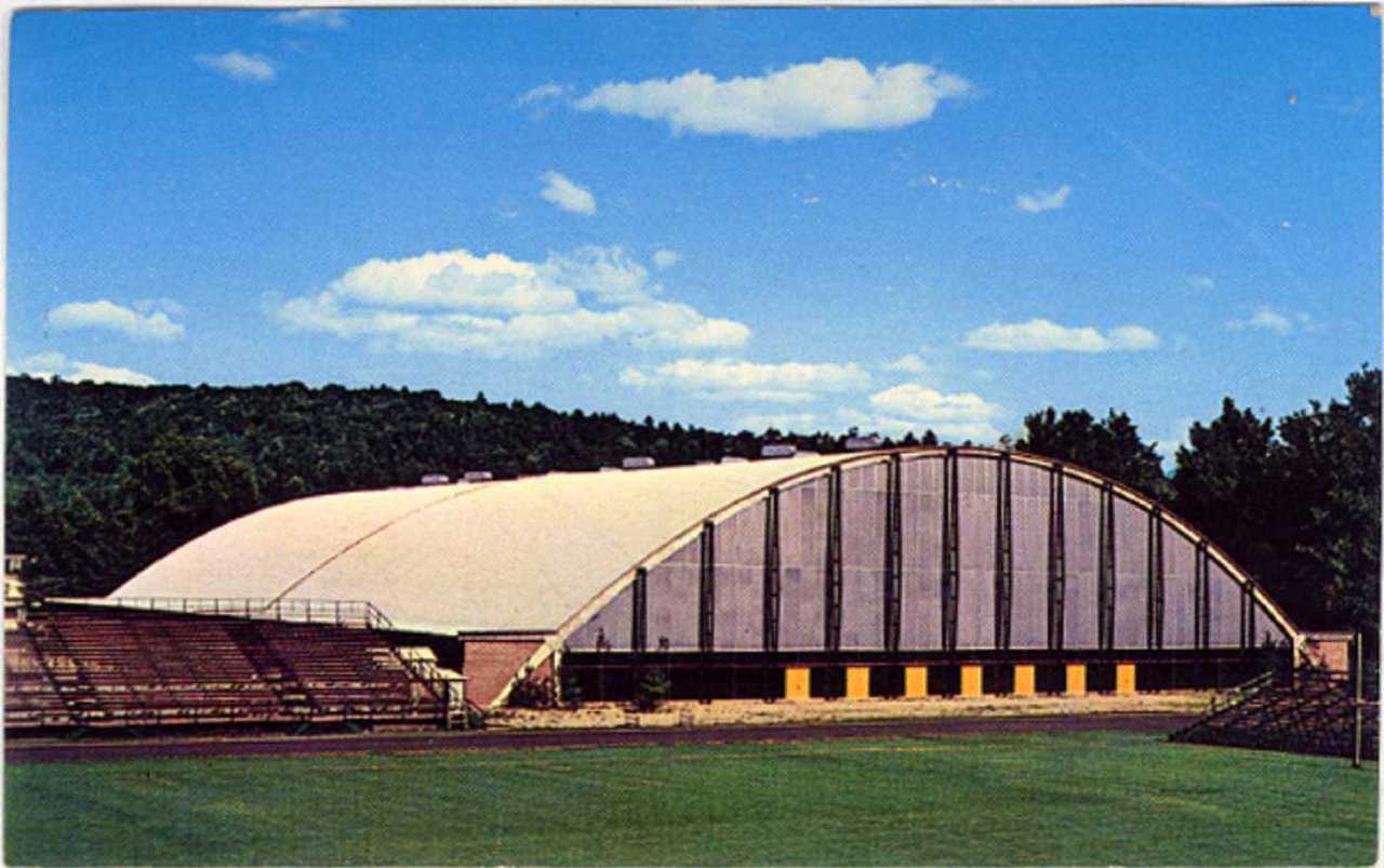 Leverone Field House, Dartmouth College—Hanover, New Hampshire — Leverone Field House has an indoor track, weight room, indoor practice area for football, lacrosse, soccer, golf, and rugby.