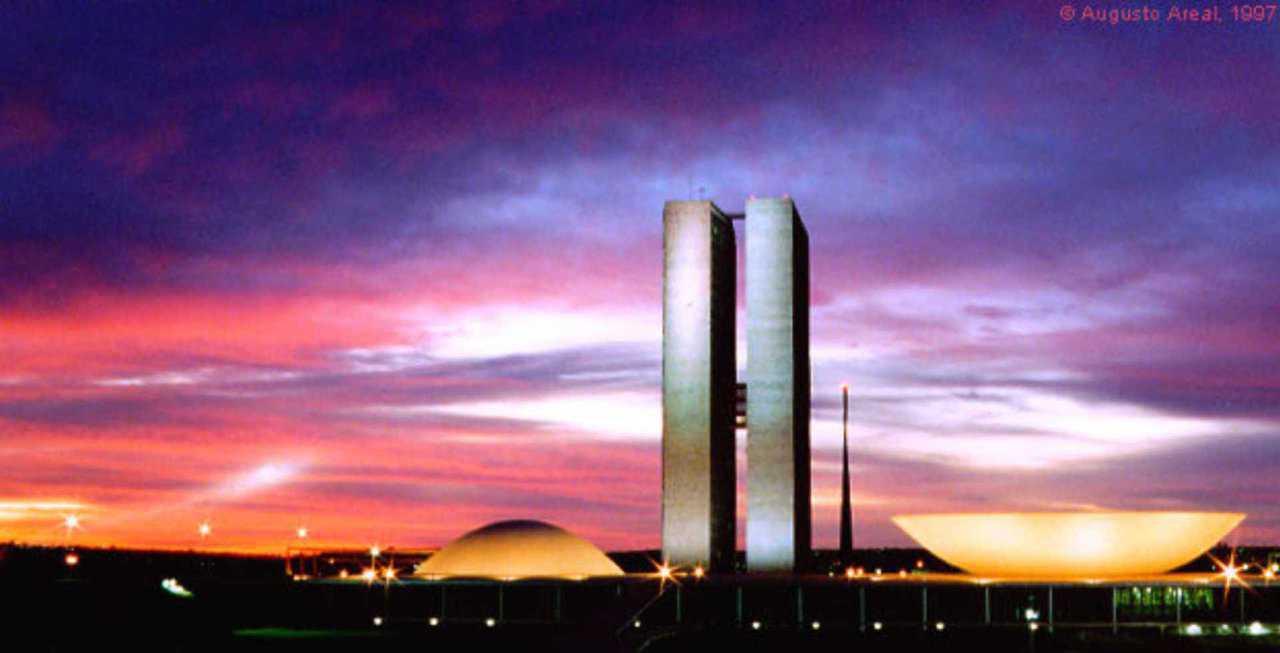 Brasilia National Congress Complex—Central Brazil — This complex is flanked by two bowls, one facing up, and one facing down.  It is both beautiful and abstract and quickly became one of the most recognizable icons in town.