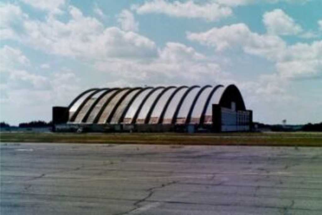 Loring AFB Aircraft Hangar—Limestone, Maine — This structure is a parabolic arch with a span of 340 feet.