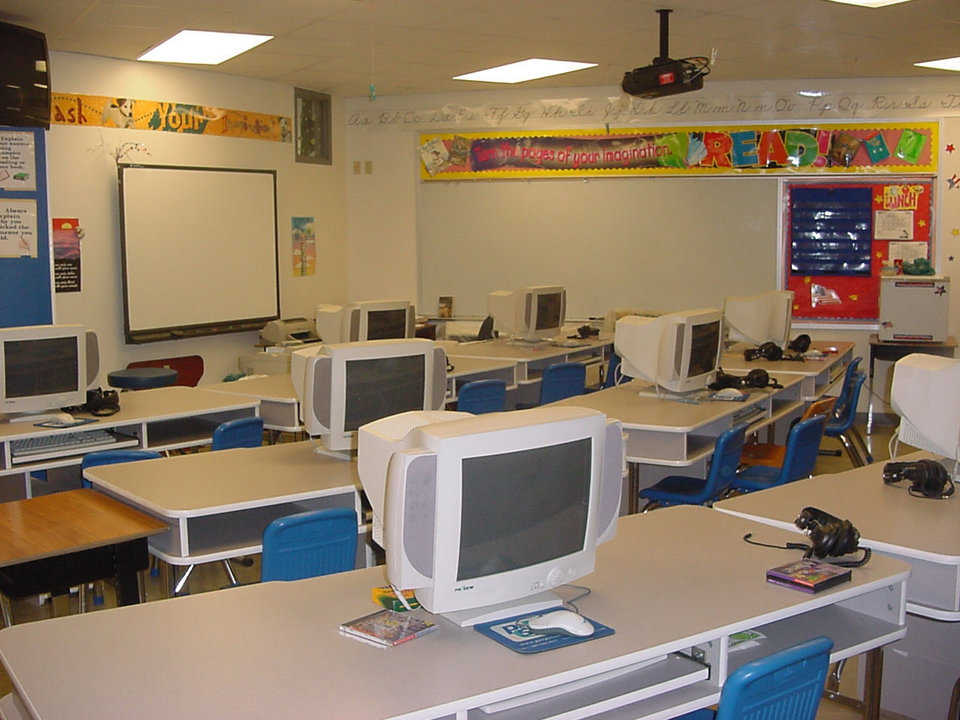 Computer Lab — It and all other classrooms in the Monolithic Domes stayed open and warm during an ice storm that cut power in the area for two weeks.