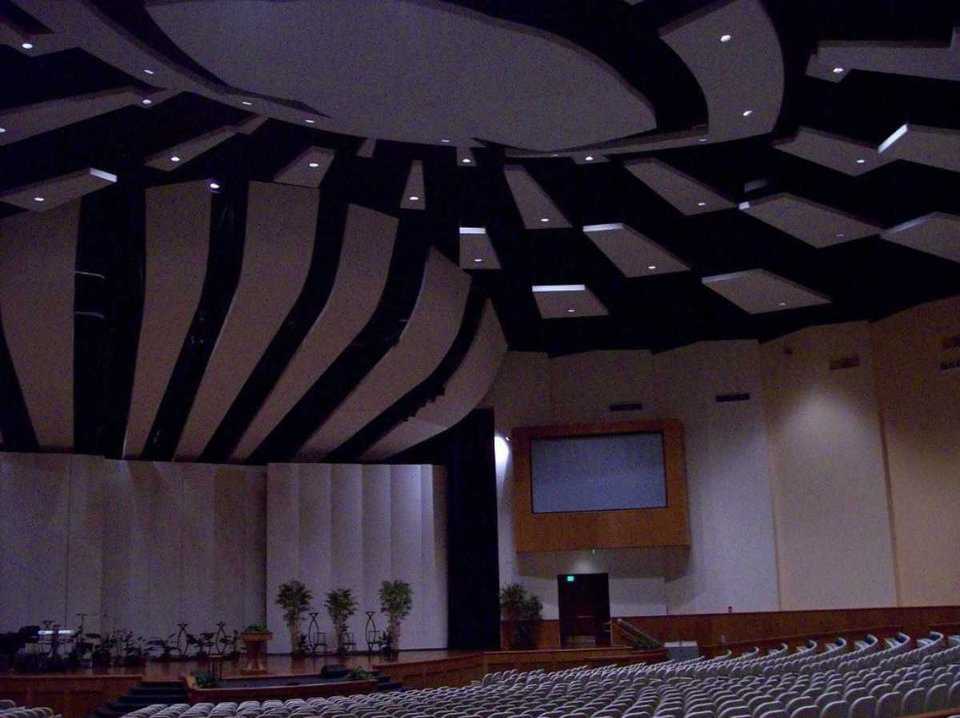 State-of-the-art — The sanctuary is professionally equipped with sophisticated audio/visual and lighting packages.