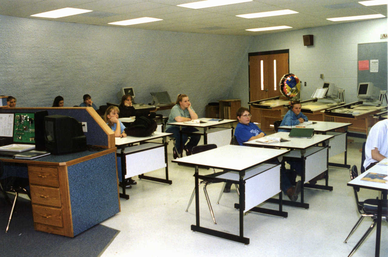 Classroom — Some classrooms provide specialized equipment, such as drafting tables and CAD systems. Others include a chemistry lab, logic circuits, and lasers.