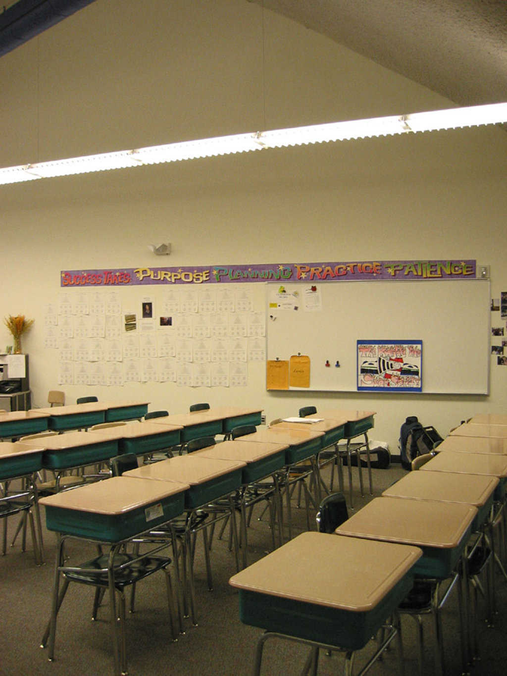 Typical classroom — Overhead lighting secured from the dome shell helps to create a comfortable learning environment.