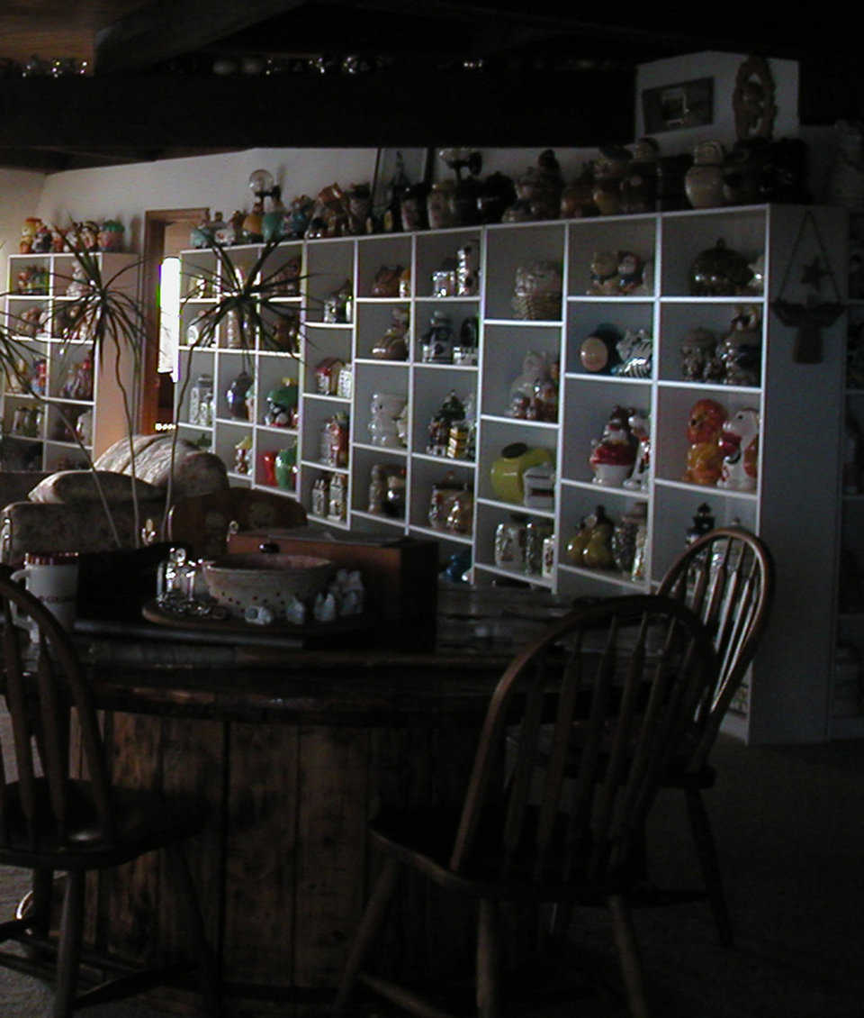 Cookie Anyone? — The focal point of the dining area is Mrs. Kelsey’s (Cliffdome’s current co-owner) extensive display of cookie jars.