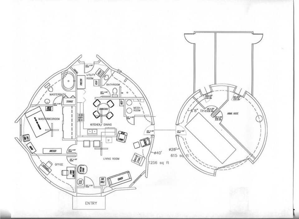 Floor Plan — After much research and attendance at a Monolithic Workshop, the O’Dells began planning their retirement home.