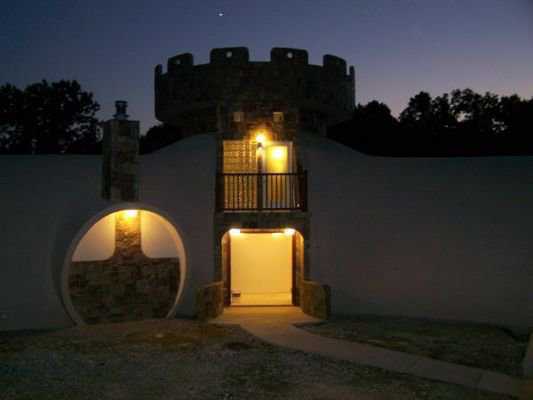 At evening time — Once the sun sets, Eagle’s Eye looks even more medieval.