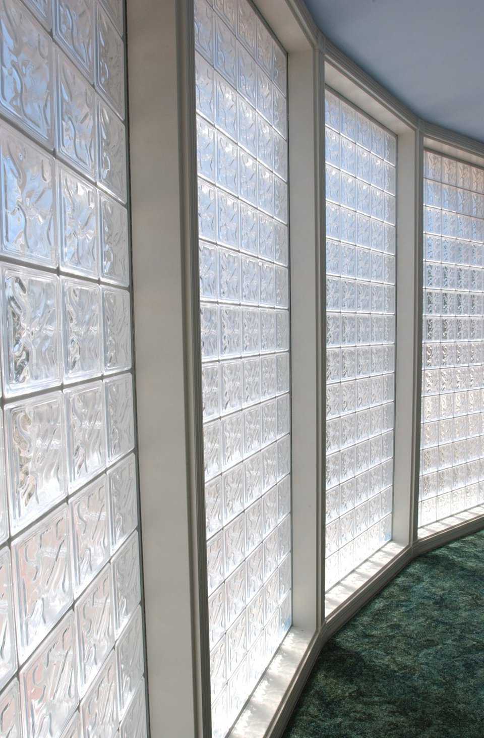Castle of Light — Abundant sunlight through the synthetic, glass block front entry illuminates this Monolithic Dome home, turning it into a Castle of Light.