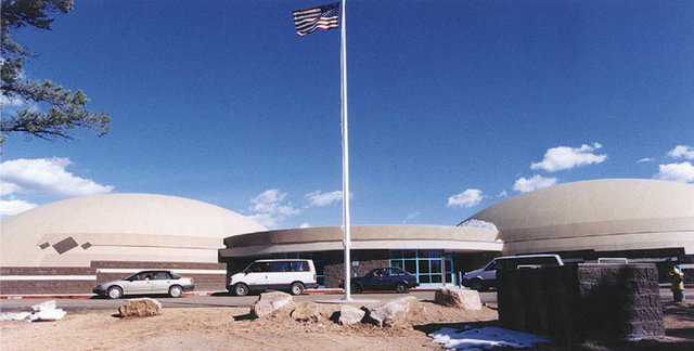 Frontier Elementary — Three Monolithic Domes encompass classrooms, gymnasium, media center, music room and cafeteria.