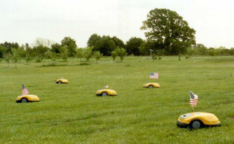 Robot Ranch.   — Al calls his earth-bermed Monolithic Dome home Robot Ranch because of the five self-propelled mowers that he has roaming over and cutting the grass on his 7.3 acres.
