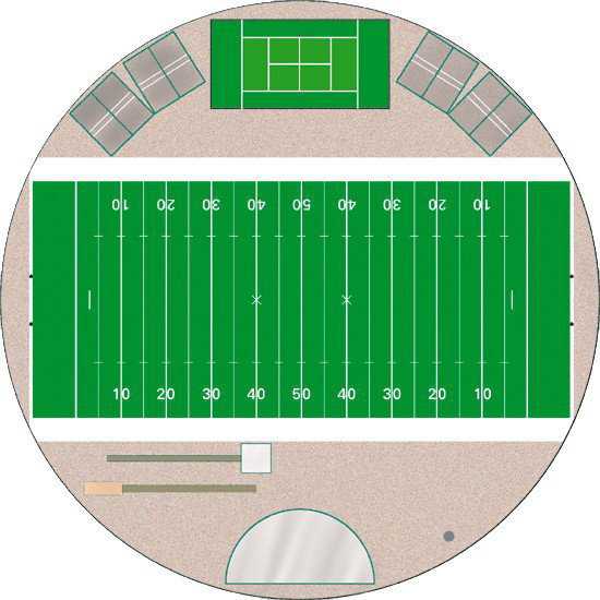 An all-purpose facility		 — A well planned Crenosphere can be used for just about any activity or everything from football practice to indoor golf, badminton, marching band and cheerleader practice, etc.