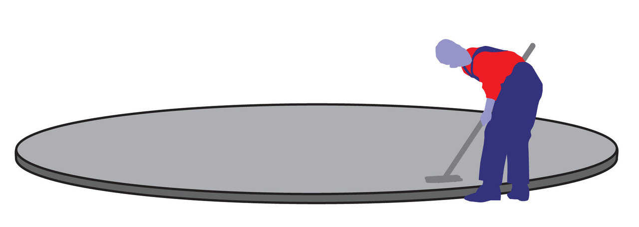 Foundation — The Monolithic Dome starts as a concrete ring foundation, reinforced with steel rebar. Vertical steel bars embedded in the ring later attached to the steel reinforcing of the dome itself. Small domes may use an integrated floor/ring foundation. Otherwise, the floor is poured after completion of the dome.