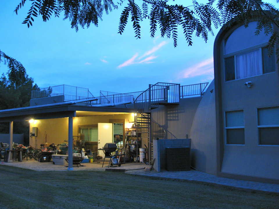 Patio – The Stouts built a jumbo-size patio on the backside of their garage.