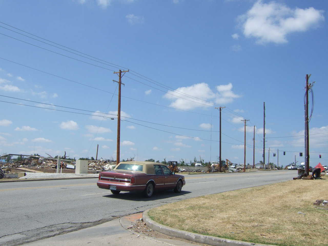 The ground is bare where subdivisions once stood.