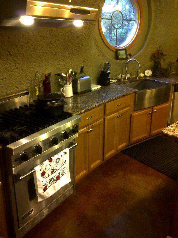 Work area in the kitchen is well organized and comfortable.