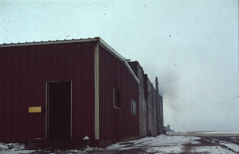 Note the metal part of the building.
It is ruined — especially the roof structure. But it never fell in as might have been expected.