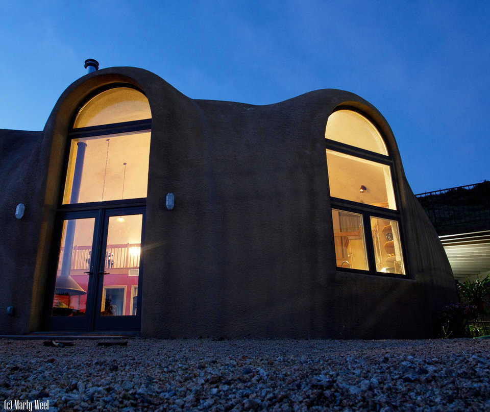 This Monolithic Dome home, built on a stemwall, has two levels, a diameter of 48 feet, a height of 25 feet and a total living area of 2295 square feet.