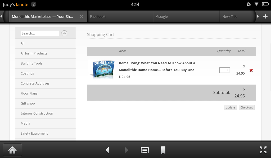 Step 2 – Add to Cart: After the ebook is added to the cart, you must checkout. During this step, you will be asked for your address, payment information, and your email address. Please make sure the email address is one that is working and installed on your Kindle.