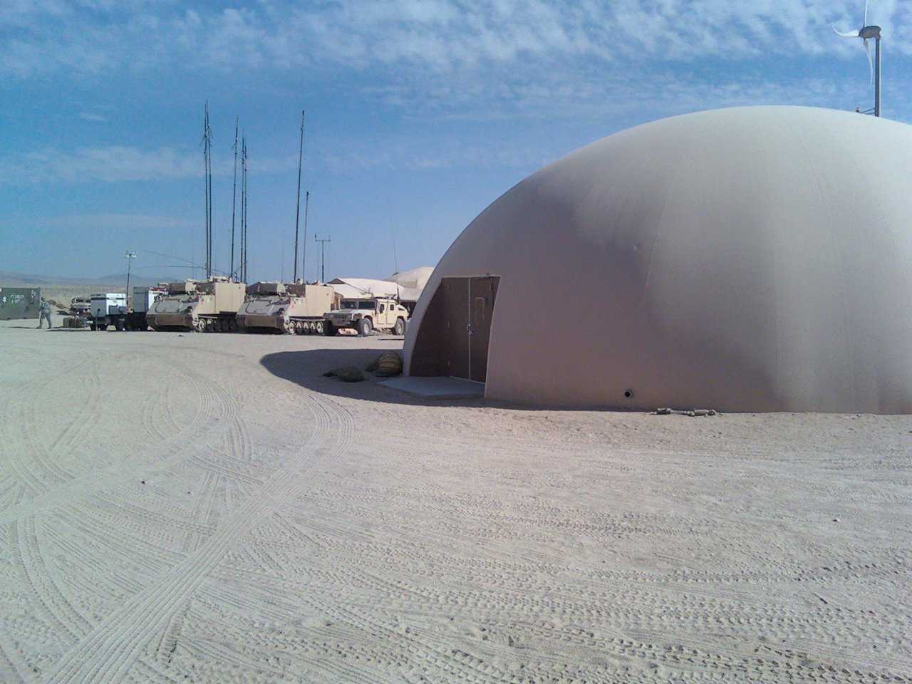 The second staging dome has a 75’ diameter.