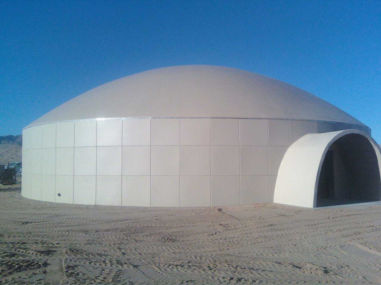 The dome that houses the Headquarters Office is 75′ × 15′ on a 20’ integrated stemwall and has a protected entry archway.