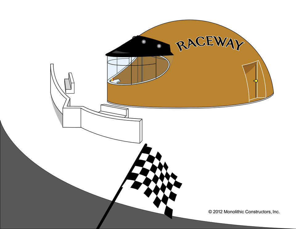 Lead the pack with a Monolithic motorcycle helmet concession dome. Everyone will race over for a snack!