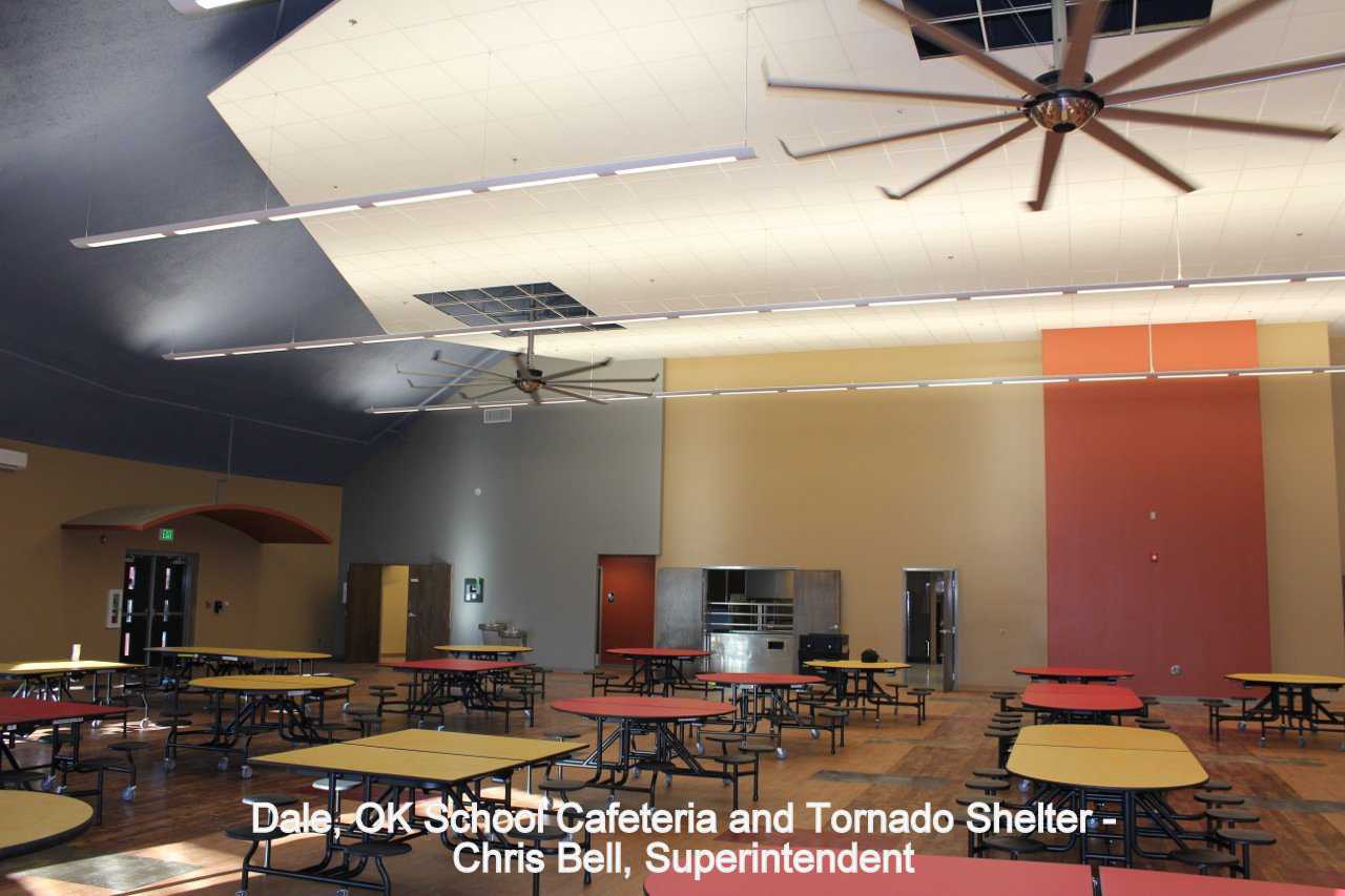 The cafeteria produces and serves meals to Dale’s 726 students in grades kindergarten through 12 AND is a tornado shelter for the school and the community.