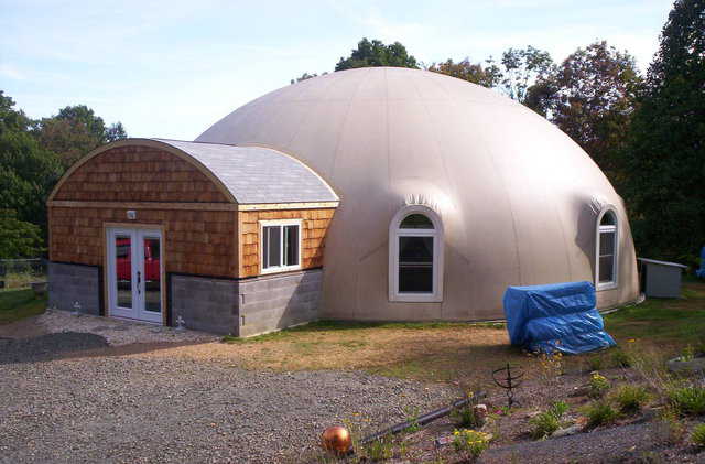 Maddy and Chris Ecker, the owners of Serenity Dome, Galax, Virginia recently set up a Monolithic Dome information display at the 3rd annual Save Green Expo at the Crossroads Institute in Galax.