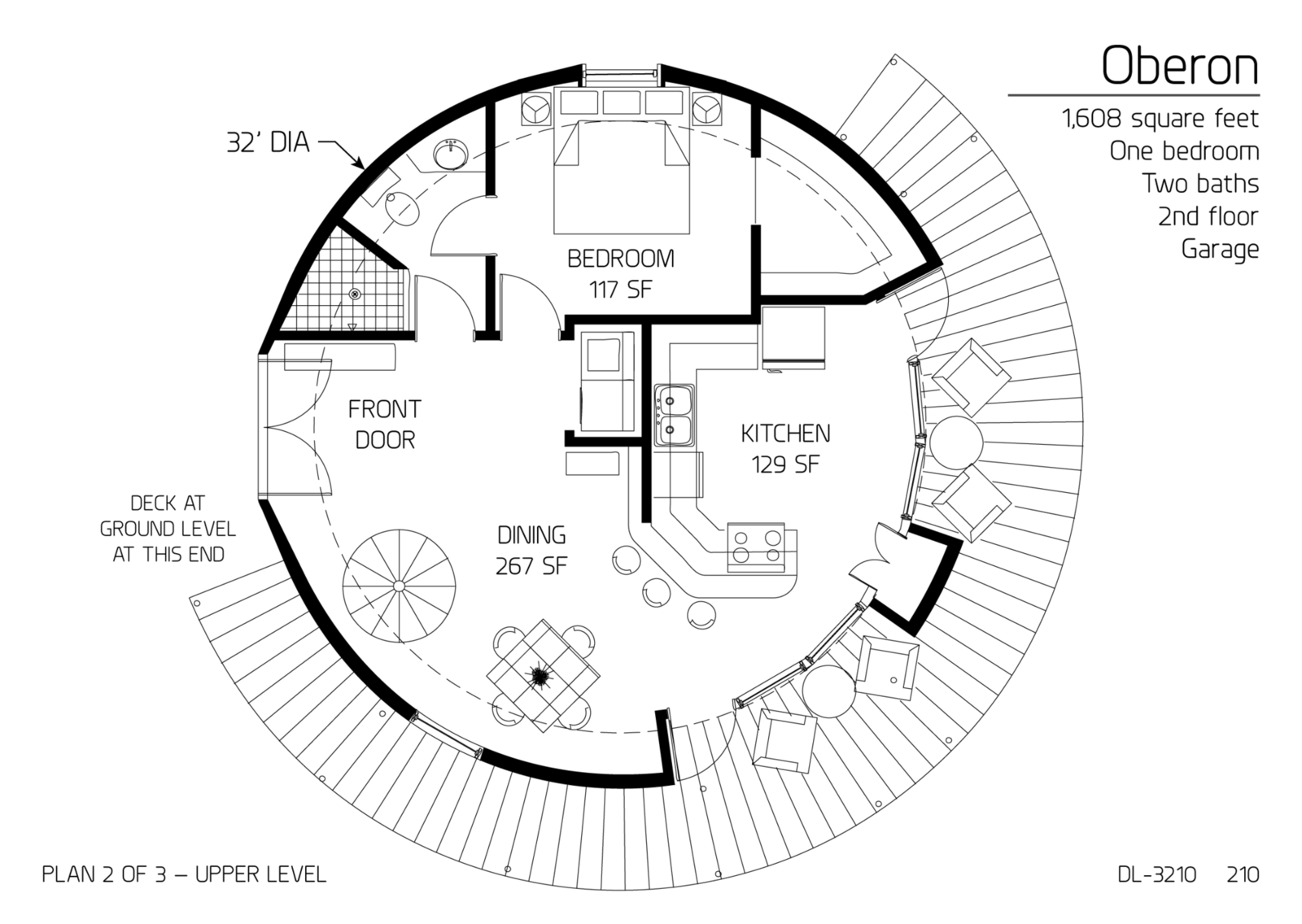 Floor Plan DL 3210 Monolithic Dome Institute