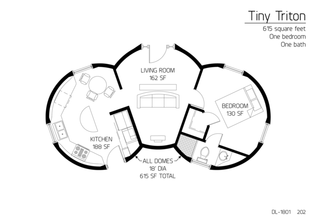 Floor Plans 1 Bedroom Monolithic Dome Institute