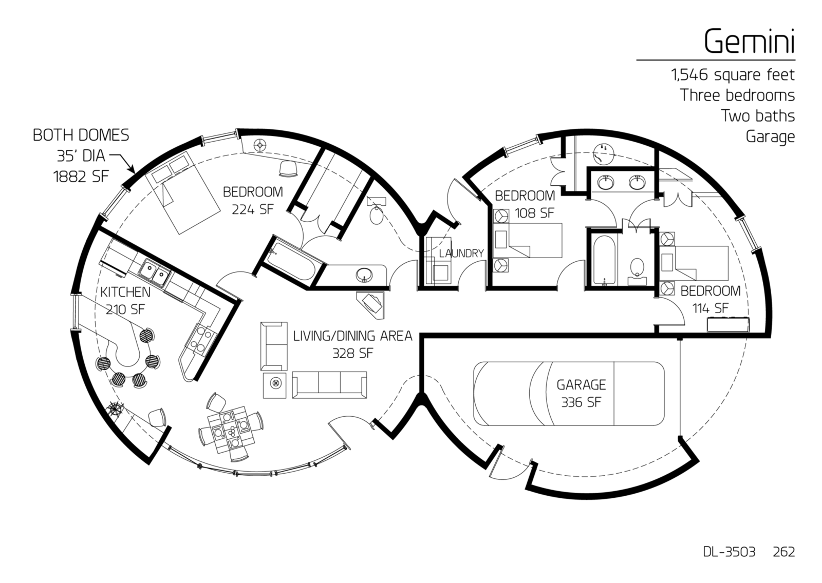 Floor Plan: DL-3503 | Monolithic Dome Institute