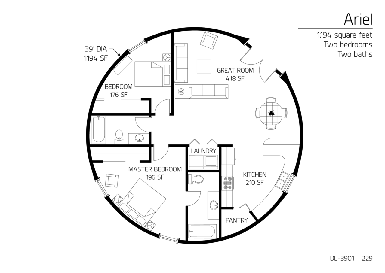 Floor Plan DL 3901 Monolithic Dome Institute