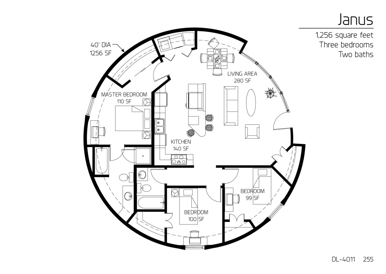 Floor Plan DL 4011 Monolithic Dome Institute