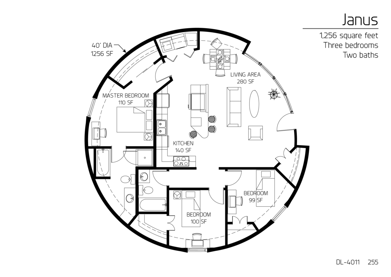  Floor  Plan  DL 4011 Monolithic Dome Institute